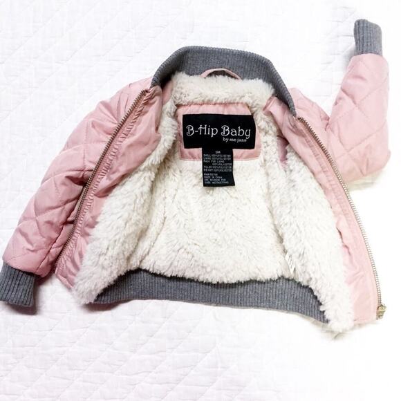 Baby Girl Pink Bomber Jacket Sz 3 Months Pink Baby Jacket - Picture 4 of 4
